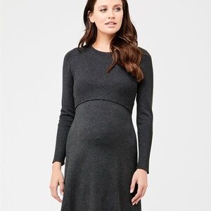 Ripe Charcoal Long Sleeve Maternity Dress